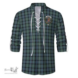 ScotsTee Shop Scottish Melville Clan Crest Tartan Mens Scottish Jacobite Ghillie Casual Shirt