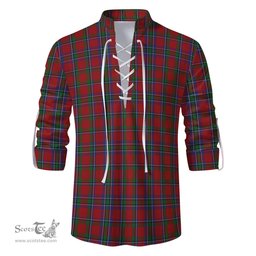 ScotsTee Shop Scottish Sinclair Clan Tartan Mens Scottish Jacobite Ghillie Casual Shirt