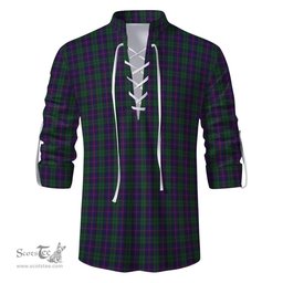 ScotsTee Shop Scottish Urquhart Clan Tartan Mens Scottish Jacobite Ghillie Casual Shirt