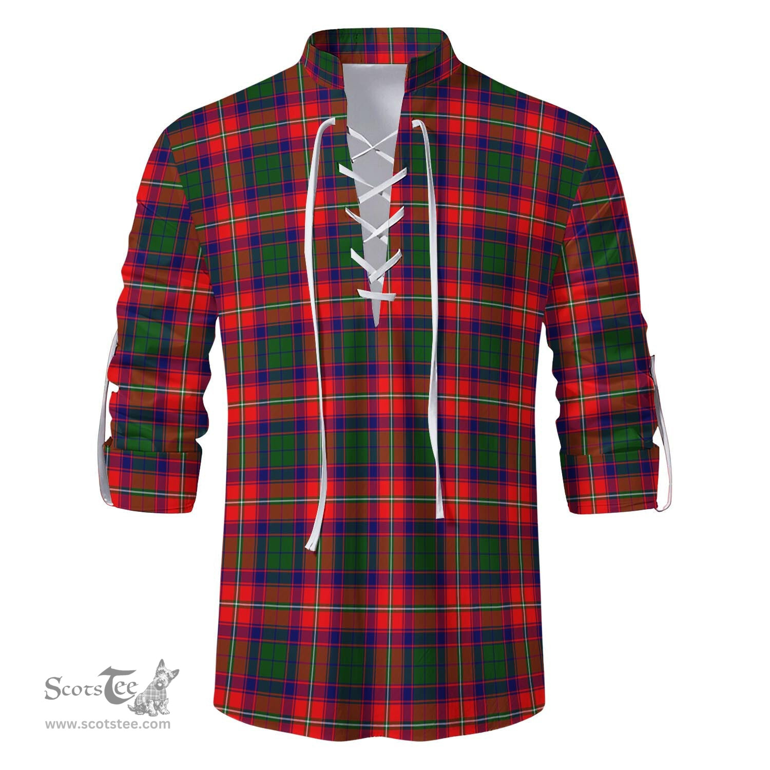 ScotsTee Shop Scottish Wauchope Clan Tartan Mens Scottish Jacobite Ghillie Casual Shirt