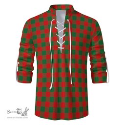 ScotsTee Shop Scottish Moncrieff Modern Clan Tartan Mens Scottish Jacobite Ghillie Casual Shirt