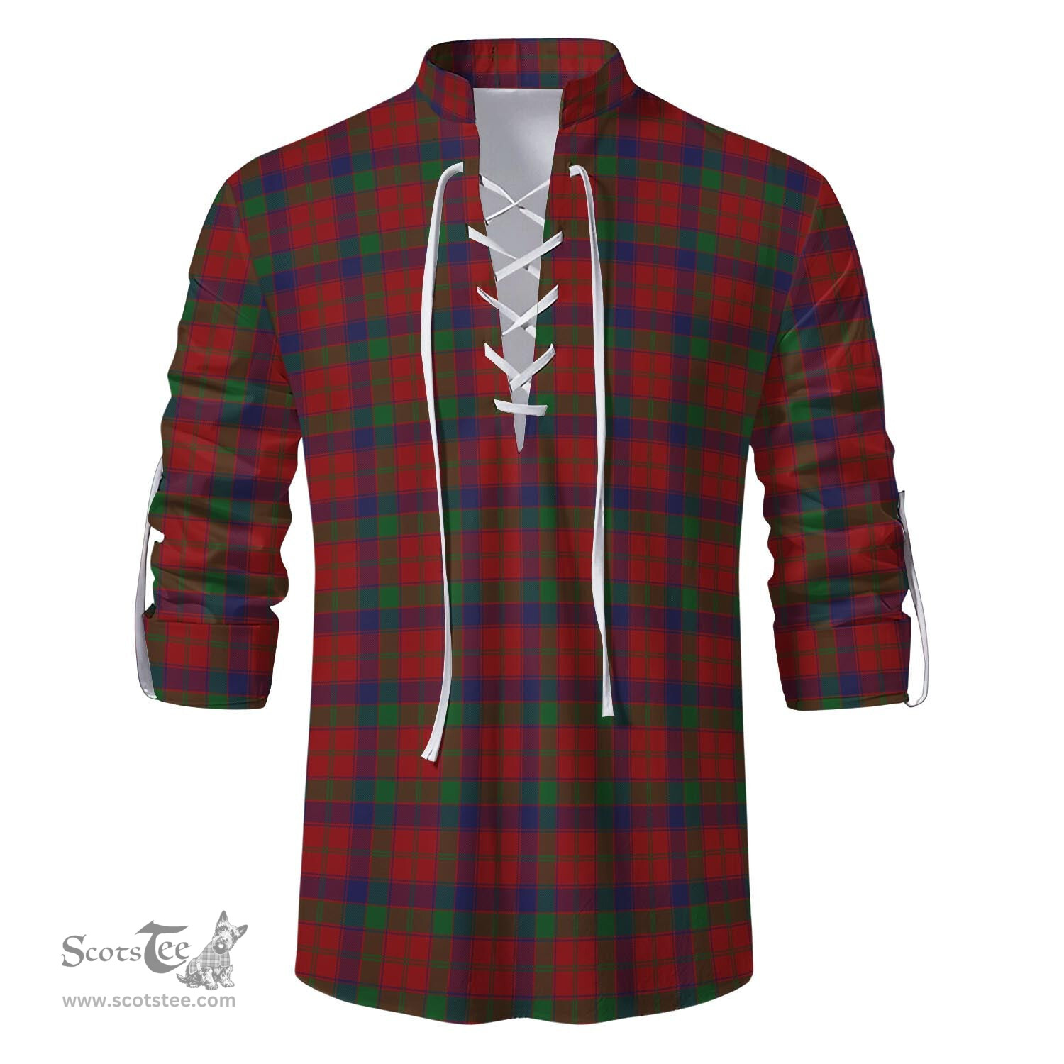 ScotsTee Shop Scottish Robertson Clan Tartan Mens Scottish Jacobite Ghillie Casual Shirt