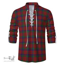 ScotsTee Shop Scottish Robertson Clan Tartan Mens Scottish Jacobite Ghillie Casual Shirt