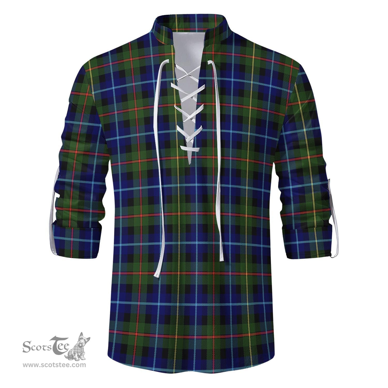 ScotsTee Shop Scottish Smith Modern Clan Tartan Mens Scottish Jacobite Ghillie Casual Shirt