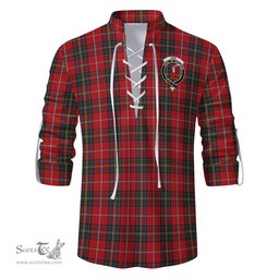 ScotsTee Shop Scottish Orr Clan Crest Tartan Mens Scottish Jacobite Ghillie Casual Shirt