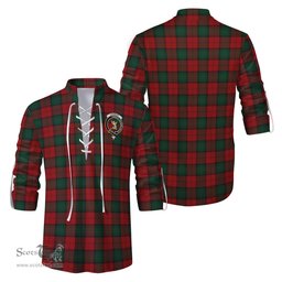 ScotsTee Shop Scottish Stewart of Atholl Clan Crest Tartan Mens Scottish Jacobite Ghillie Casual Shirt