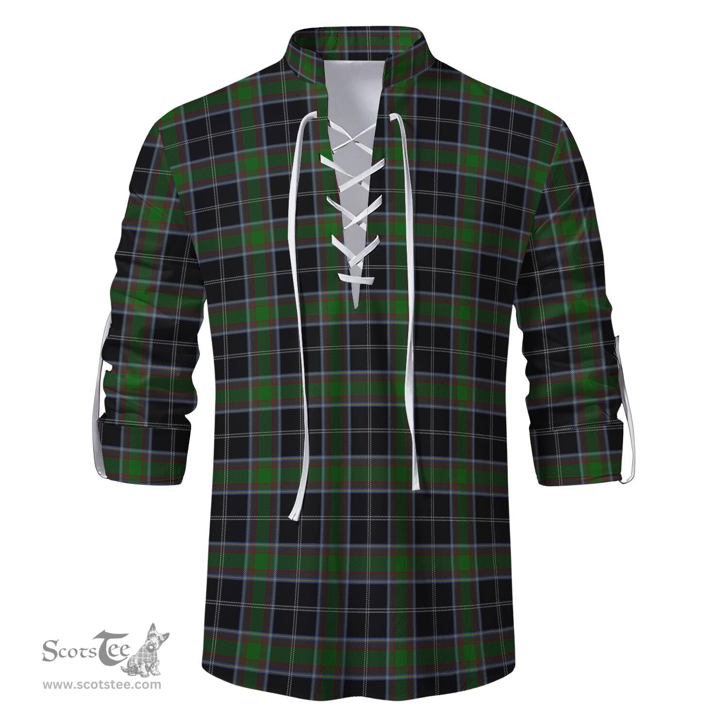ScotsTee Shop Scottish Webster Clan Tartan Mens Scottish Jacobite Ghillie Casual Shirt