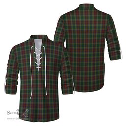 ScotsTee Shop Scottish Waterford County Ireland Clan Tartan Mens Scottish Jacobite Ghillie Casual Shirt