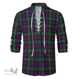 ScotsTee Shop Scottish Wilson Clan Tartan Mens Scottish Jacobite Ghillie Casual Shirt