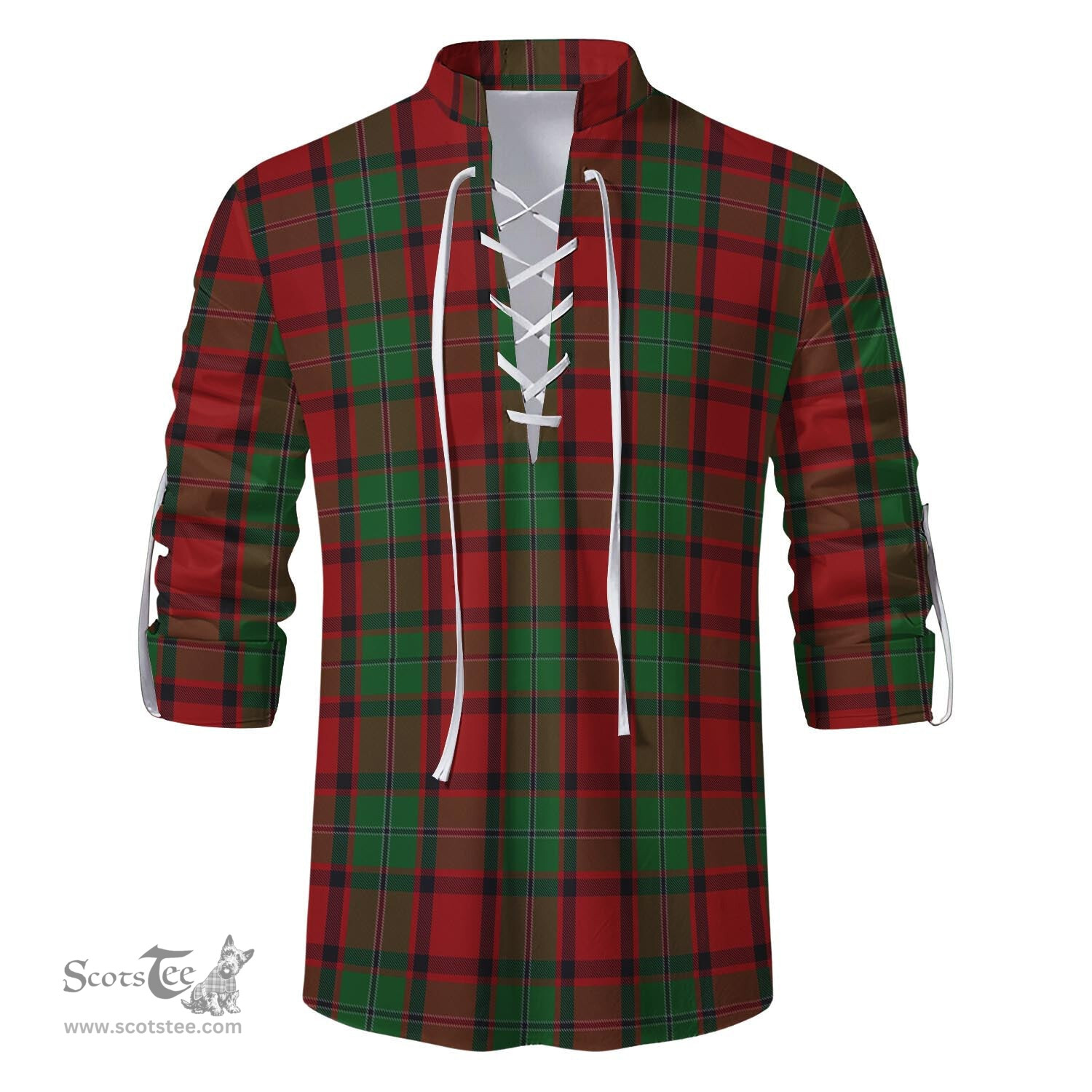 ScotsTee Shop Scottish MacPhail Clan Tartan Mens Scottish Jacobite Ghillie Casual Shirt