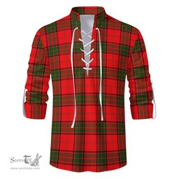 ScotsTee Shop Scottish Maxtone Clan Tartan Mens Scottish Jacobite Ghillie Casual Shirt