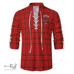 ScotsTee Shop Scottish MacDonell of Keppoch Modern Clan Crest Tartan Mens Scottish Jacobite Ghillie Casual Shirt