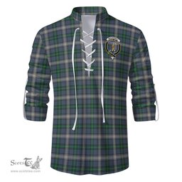 ScotsTee Shop Scottish MacDowall Clan Crest Tartan Mens Scottish Jacobite Ghillie Casual Shirt