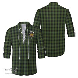 ScotsTee Shop Scottish MacIver Hunting Clan Crest Tartan Mens Scottish Jacobite Ghillie Casual Shirt