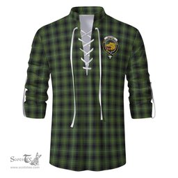 ScotsTee Shop Scottish MacIver Hunting Clan Crest Tartan Mens Scottish Jacobite Ghillie Casual Shirt