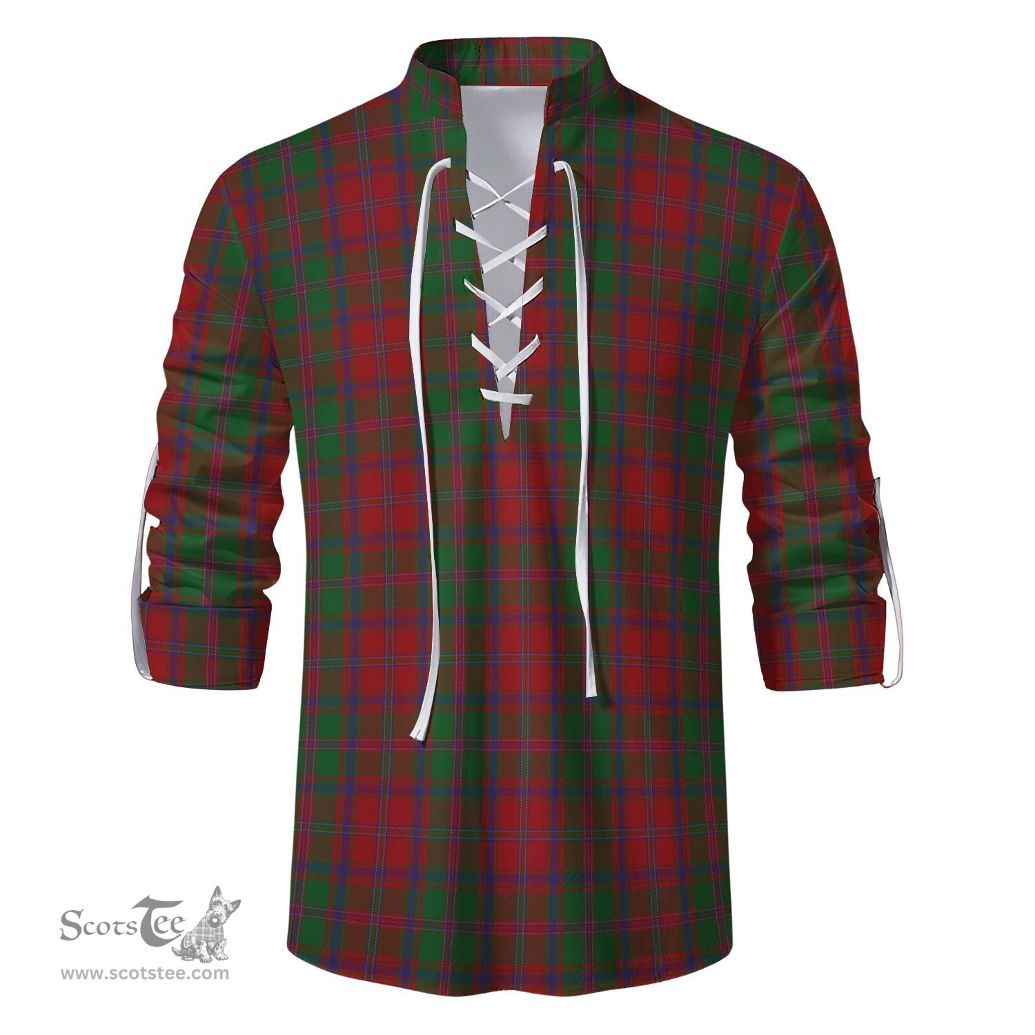 ScotsTee Shop Scottish Stewart of Appin Clan Tartan Mens Scottish Jacobite Ghillie Casual Shirt