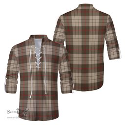 ScotsTee Shop Scottish Ulster Brown Modern Clan Tartan Mens Scottish Jacobite Ghillie Casual Shirt