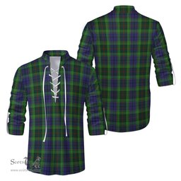 ScotsTee Shop Scottish Rutledge Clan Tartan Mens Scottish Jacobite Ghillie Casual Shirt