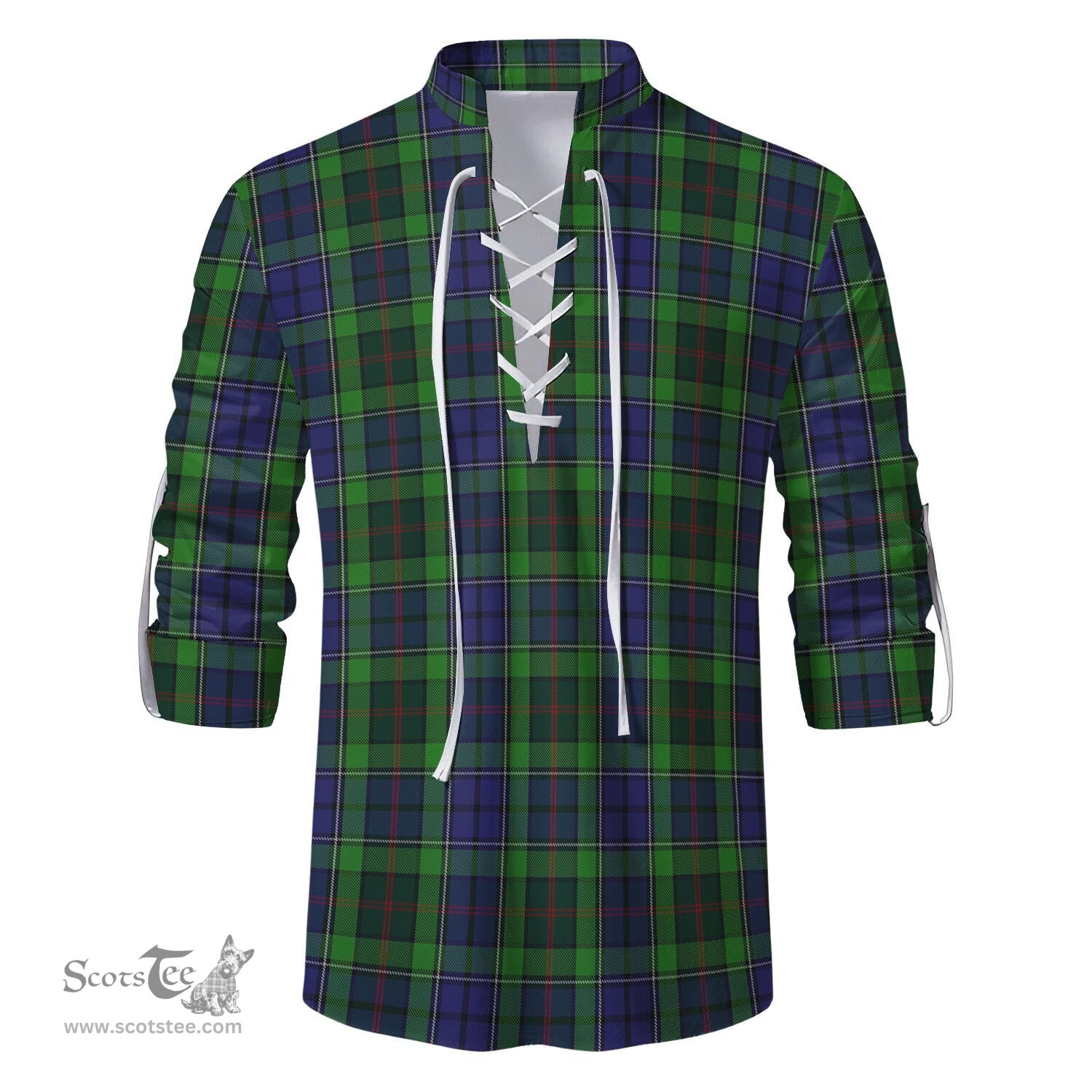 ScotsTee Shop Scottish Rutledge Clan Tartan Mens Scottish Jacobite Ghillie Casual Shirt