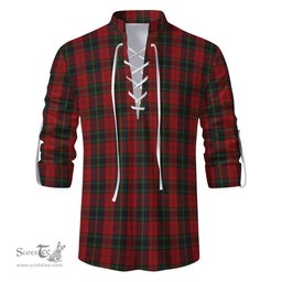 ScotsTee Shop Scottish Rosser of Wales Clan Tartan Mens Scottish Jacobite Ghillie Casual Shirt