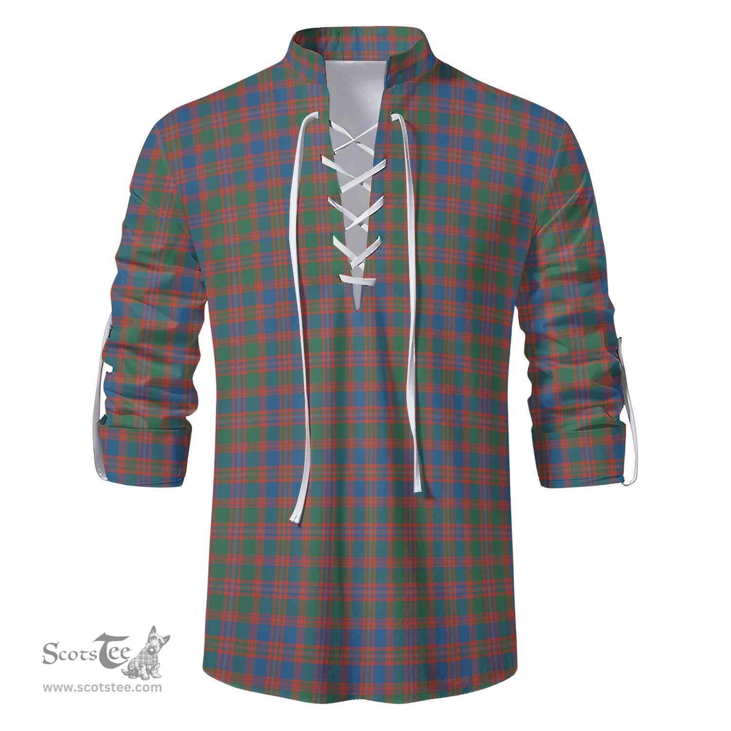 ScotsTee Shop Scottish MacIntyre Ancient Clan Tartan Mens Scottish Jacobite Ghillie Casual Shirt