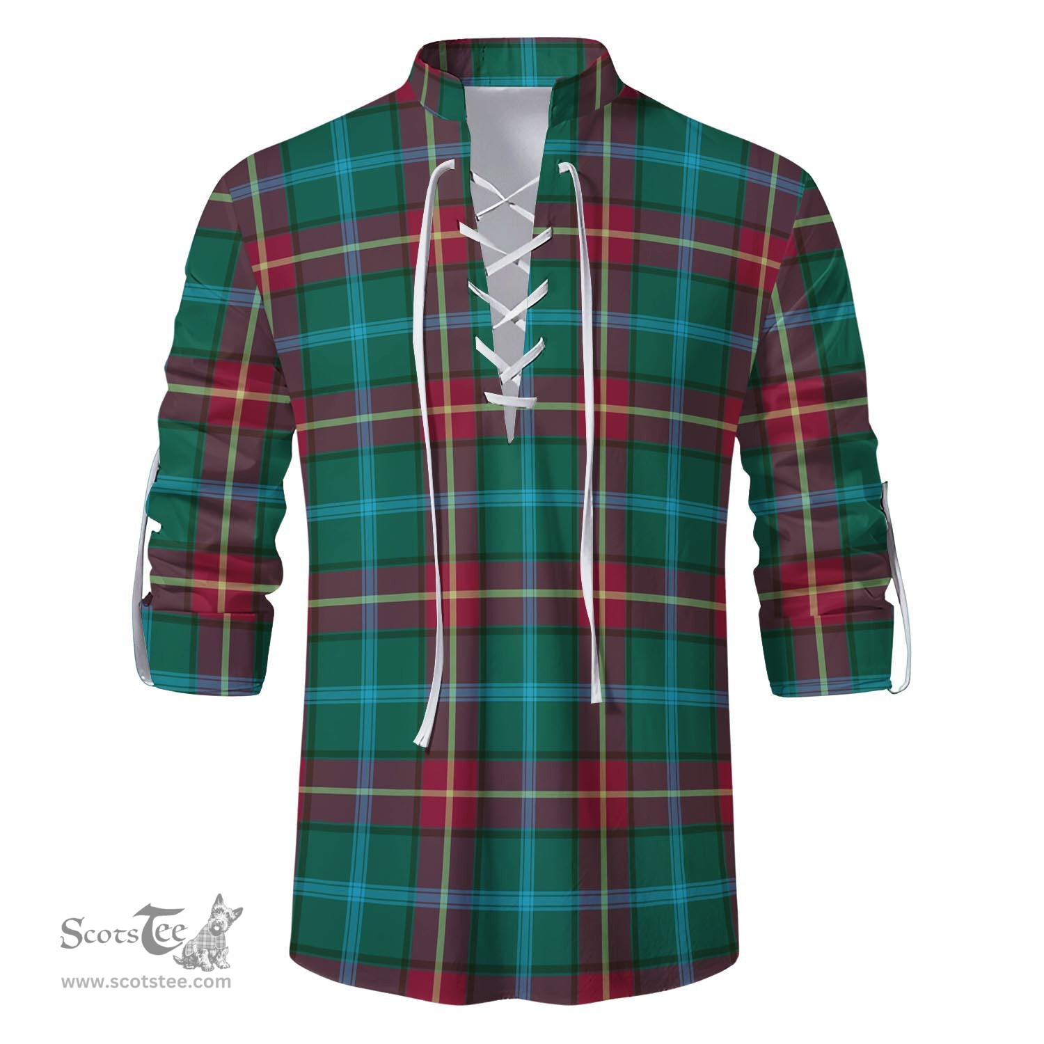 ScotsTee Shop Scottish Manitoba Province Canada Clan Tartan Mens Scottish Jacobite Ghillie Casual Shirt