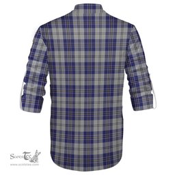 ScotsTee Shop Scottish MacPherson Dress Blue Clan Tartan Mens Scottish Jacobite Ghillie Casual Shirt
