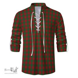 ScotsTee Shop Scottish Moncrieff Clan Tartan Mens Scottish Jacobite Ghillie Casual Shirt