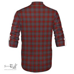 ScotsTee Shop Scottish MacFarlane Red Clan Crest Tartan Mens Scottish Jacobite Ghillie Casual Shirt