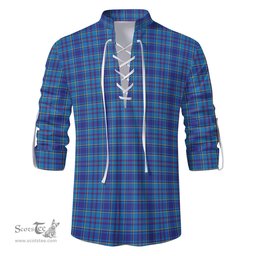 ScotsTee Shop Scottish Mercer Modern Clan Tartan Mens Scottish Jacobite Ghillie Casual Shirt