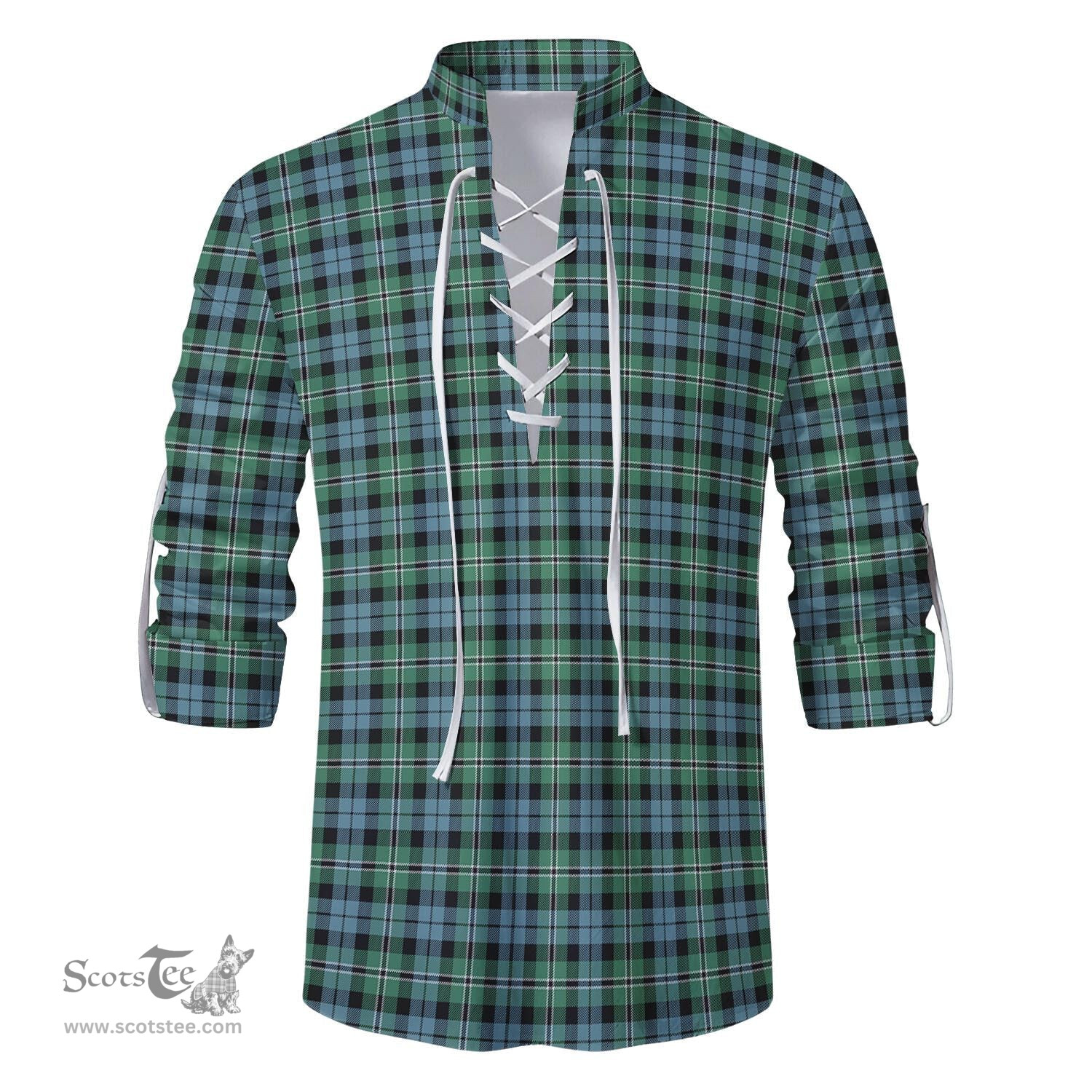 ScotsTee Shop Scottish Melville Ancient Clan Tartan Mens Scottish Jacobite Ghillie Casual Shirt