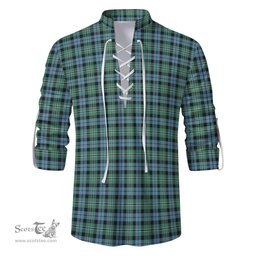 ScotsTee Shop Scottish Melville Ancient Clan Tartan Mens Scottish Jacobite Ghillie Casual Shirt