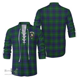 ScotsTee Shop Scottish Oliphant Clan Crest Tartan Mens Scottish Jacobite Ghillie Casual Shirt