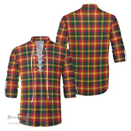 ScotsTee Shop Scottish Maple Leaf Canada Clan Tartan Mens Scottish Jacobite Ghillie Casual Shirt