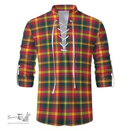 ScotsTee Shop Scottish Maple Leaf Canada Clan Tartan Mens Scottish Jacobite Ghillie Casual Shirt