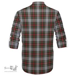 ScotsTee Shop Scottish Stewart Dress Clan Crest Tartan Mens Scottish Jacobite Ghillie Casual Shirt