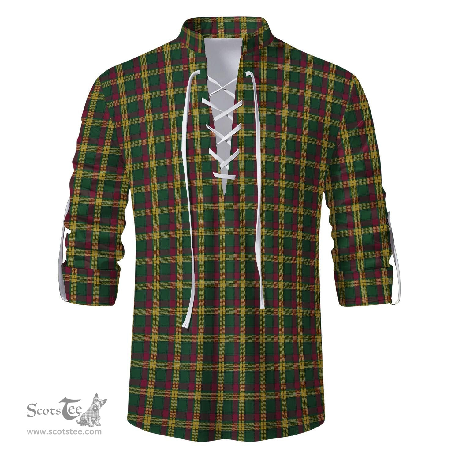 ScotsTee Shop Scottish MacMillan Ancient Clan Tartan Mens Scottish Jacobite Ghillie Casual Shirt