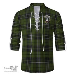ScotsTee Shop Scottish MacLean Hunting Clan Crest Tartan Mens Scottish Jacobite Ghillie Casual Shirt