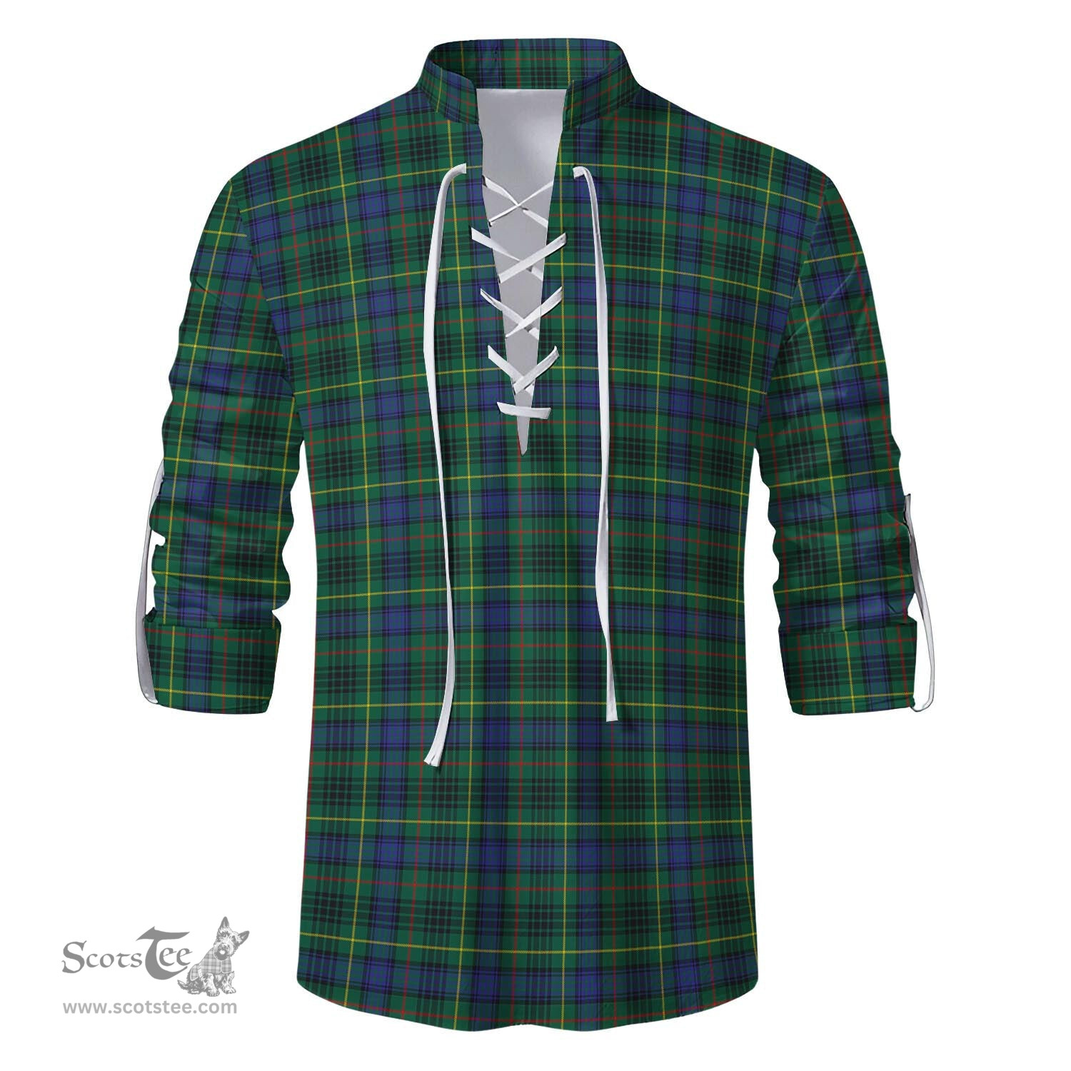 ScotsTee Shop Scottish Stewart Hunting Modern Clan Tartan Mens Scottish Jacobite Ghillie Casual Shirt