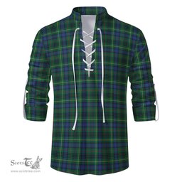 ScotsTee Shop Scottish Stewart Hunting Modern Clan Tartan Mens Scottish Jacobite Ghillie Casual Shirt