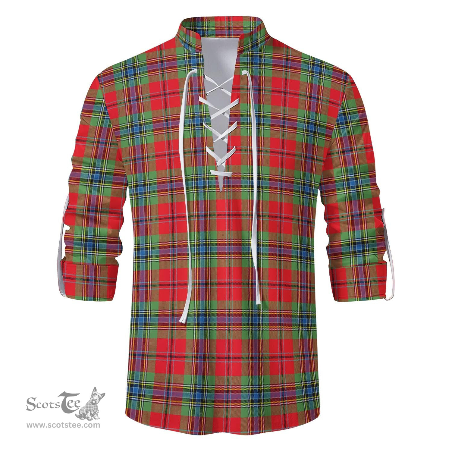 ScotsTee Shop Scottish MacLean of Duart Modern Clan Tartan Mens Scottish Jacobite Ghillie Casual Shirt