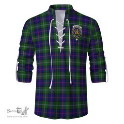 ScotsTee Shop Scottish MacThomas Modern Clan Crest Tartan Mens Scottish Jacobite Ghillie Casual Shirt