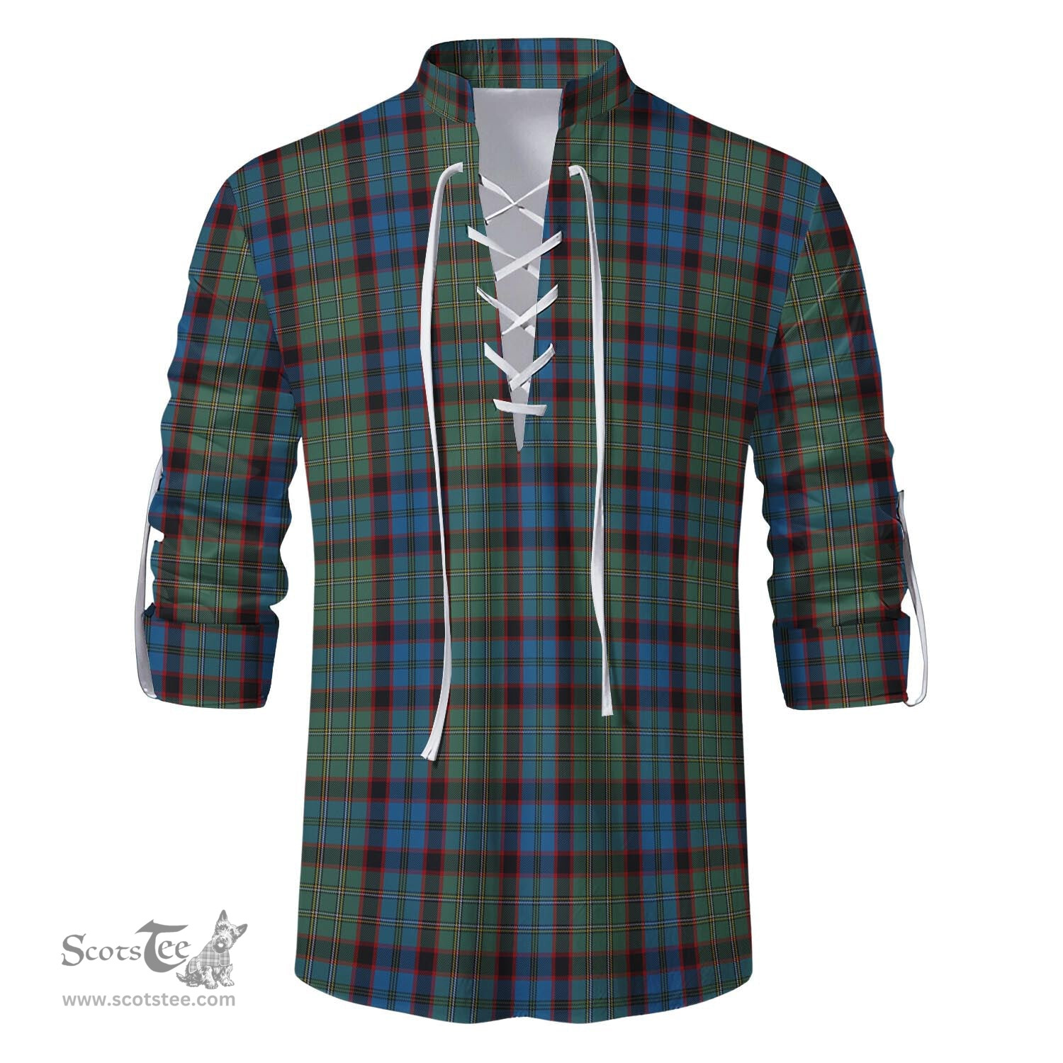 ScotsTee Shop Scottish MacNicol Hunting Clan Tartan Mens Scottish Jacobite Ghillie Casual Shirt