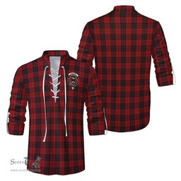 ScotsTee Shop Scottish MacLeod of Raasay Highland Clan Crest Tartan Mens Scottish Jacobite Ghillie Casual Shirt