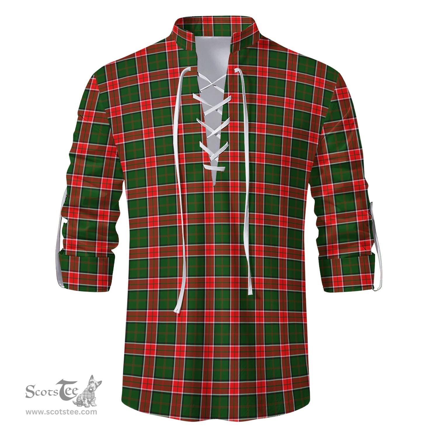 ScotsTee Shop Scottish Pollock Modern Clan Tartan Mens Scottish Jacobite Ghillie Casual Shirt