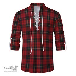 ScotsTee Shop Scottish Wallace Clan Tartan Mens Scottish Jacobite Ghillie Casual Shirt