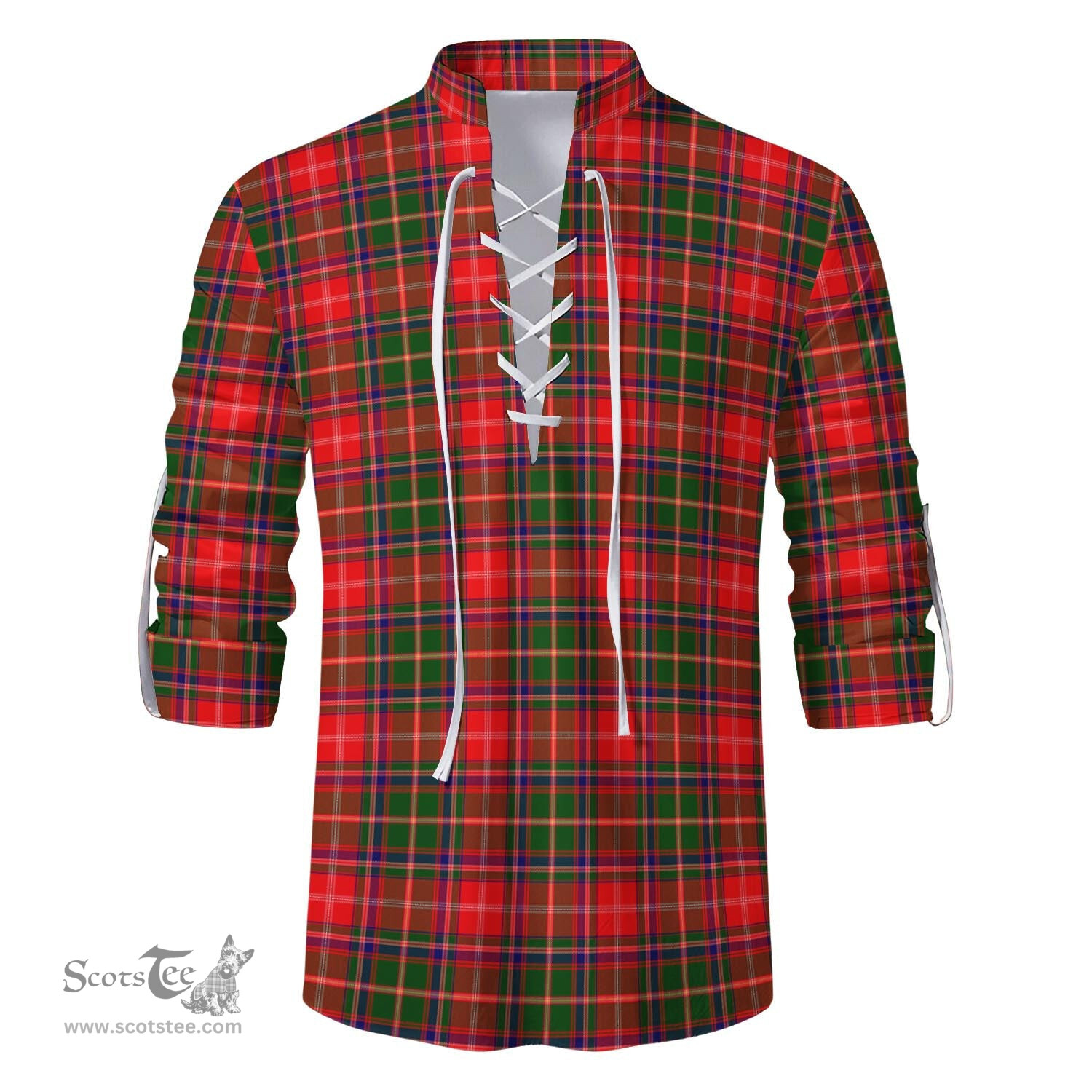 ScotsTee Shop Scottish Somerville Modern Clan Tartan Mens Scottish Jacobite Ghillie Casual Shirt