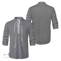 ScotsTee Shop Scottish Shepherd Clan Tartan Mens Scottish Jacobite Ghillie Casual Shirt