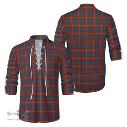 ScotsTee Shop Scottish Fraser Ancient Clan Tartan Mens Scottish Jacobite Ghillie Casual Shirt