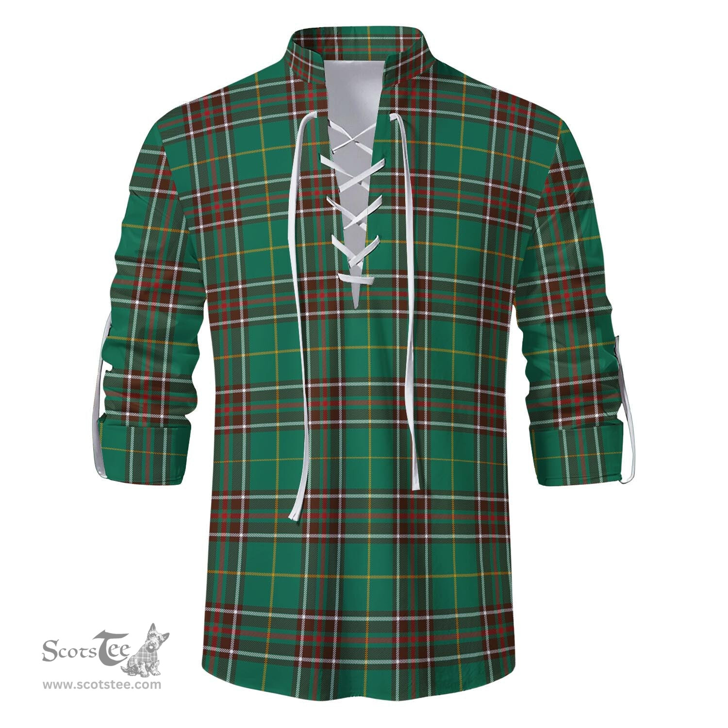 ScotsTee Shop Scottish Newfoundland And Labrador Province Canada Clan Tartan Mens Scottish Jacobite Ghillie Casual Shirt